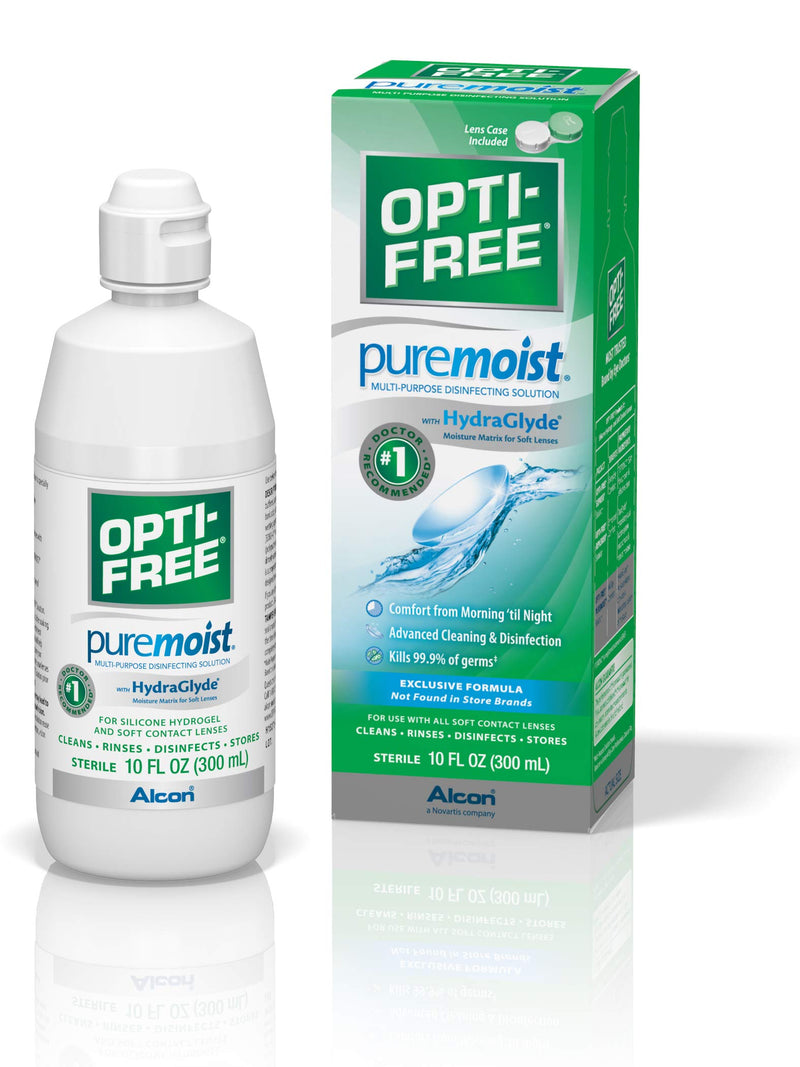 [Australia] - Opti-Free Puremoist Multi-Purpose Disinfecting Solution with Lens Case, 10-Ounces, 10 FL Oz (Pack of 1) 