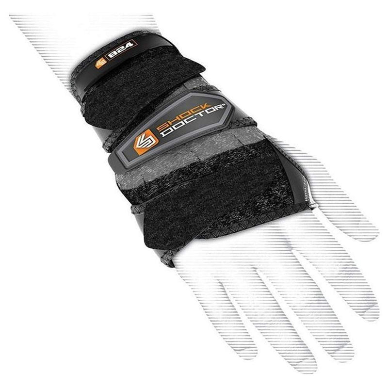 [Australia] - Shock Doctor Wrist 3-Strap Support Black Left: X-Large 