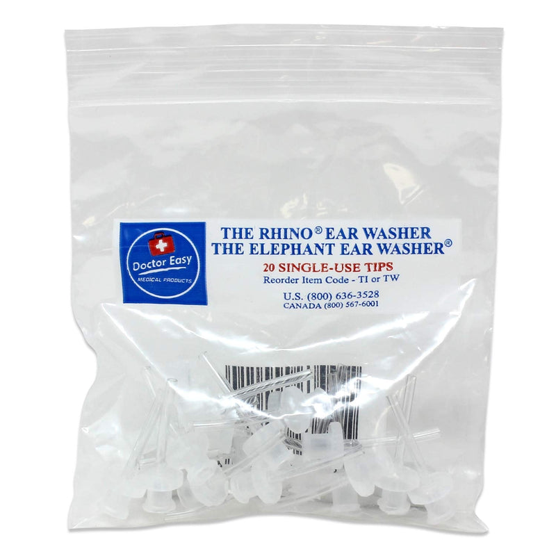 [Australia] - Doctor Easy Elephant & Rhino Ear Washer Disposable Tips, Bag Of 20 