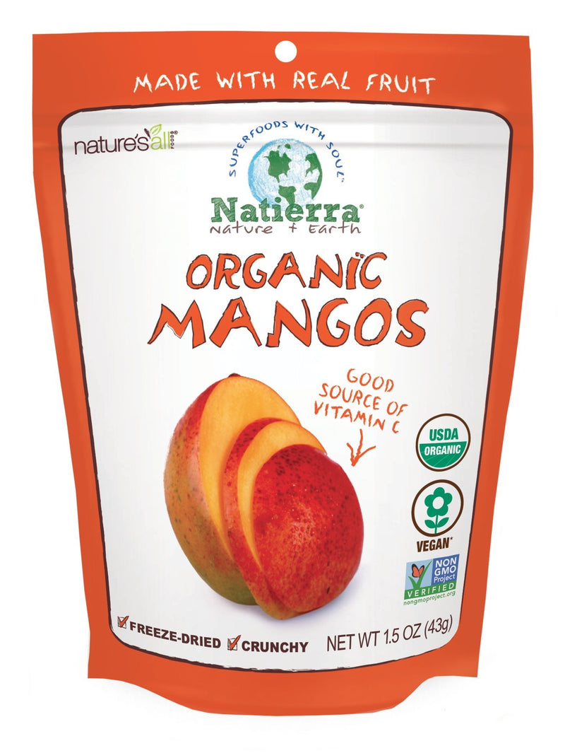 [Australia] - NATIERRA Nature's All Foods Organic Freeze-Dried Mangoes | Non-GMO & Vegan| 1.5 Ounce Bag 1.5 Ounce (Pack of 1) 