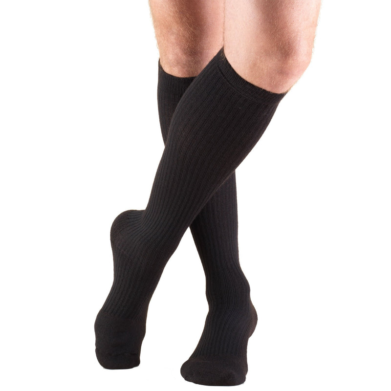 [Australia] - Truform Compression Socks, 15-20 mmHg, Men's Gym Socks, Knee High Over Calf Length Medium (1 Pair) Black 