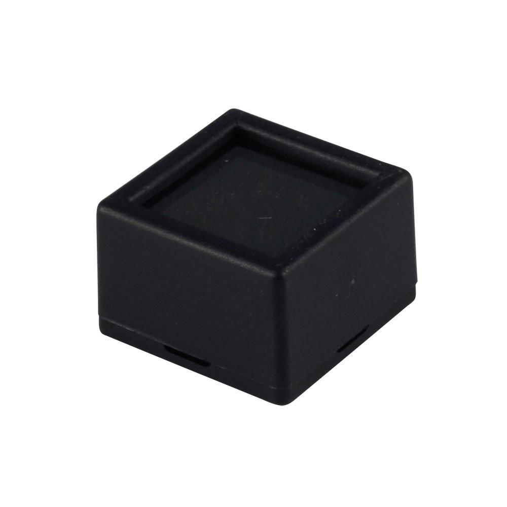 [Australia] - 12 Gem Jars - Black Square Glass Top with 2-sided Foam Insert Gemstones Jewelry Display 