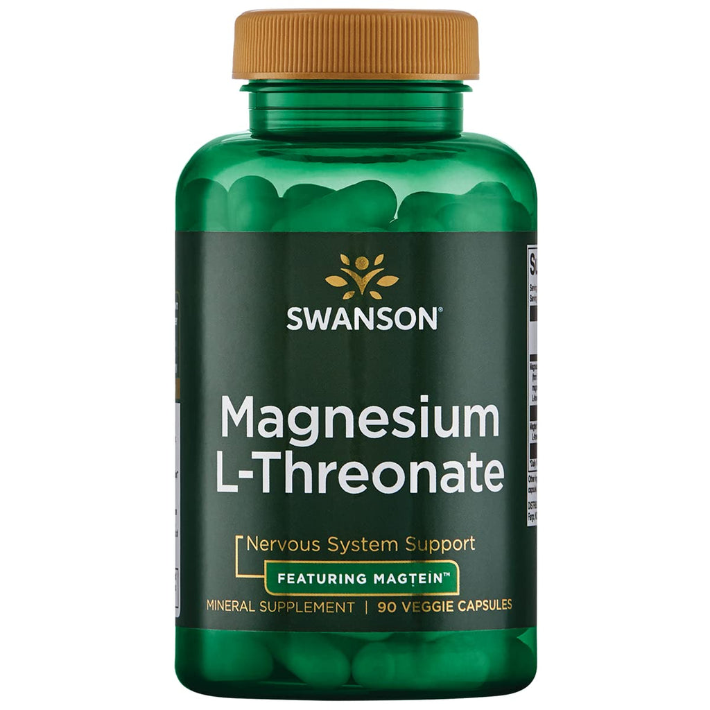 [Australia] - Swanson Magnesium L-Threonate - Mineral Supplement Promoting Nervous System Health - May Support Cognitive Health, Learning & Memory - (90 Veggie Capsules) 
