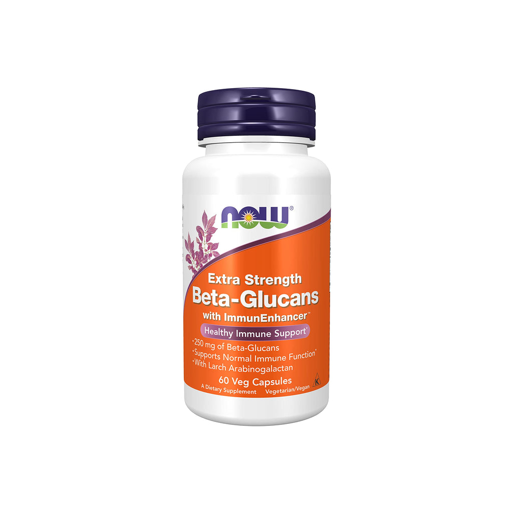 [Australia] - NOW Supplements, Beta-Glucans with ImmunEnhancer™ with Larch Arabinogalactan, Extra Strength, 60 Veg Capsules 