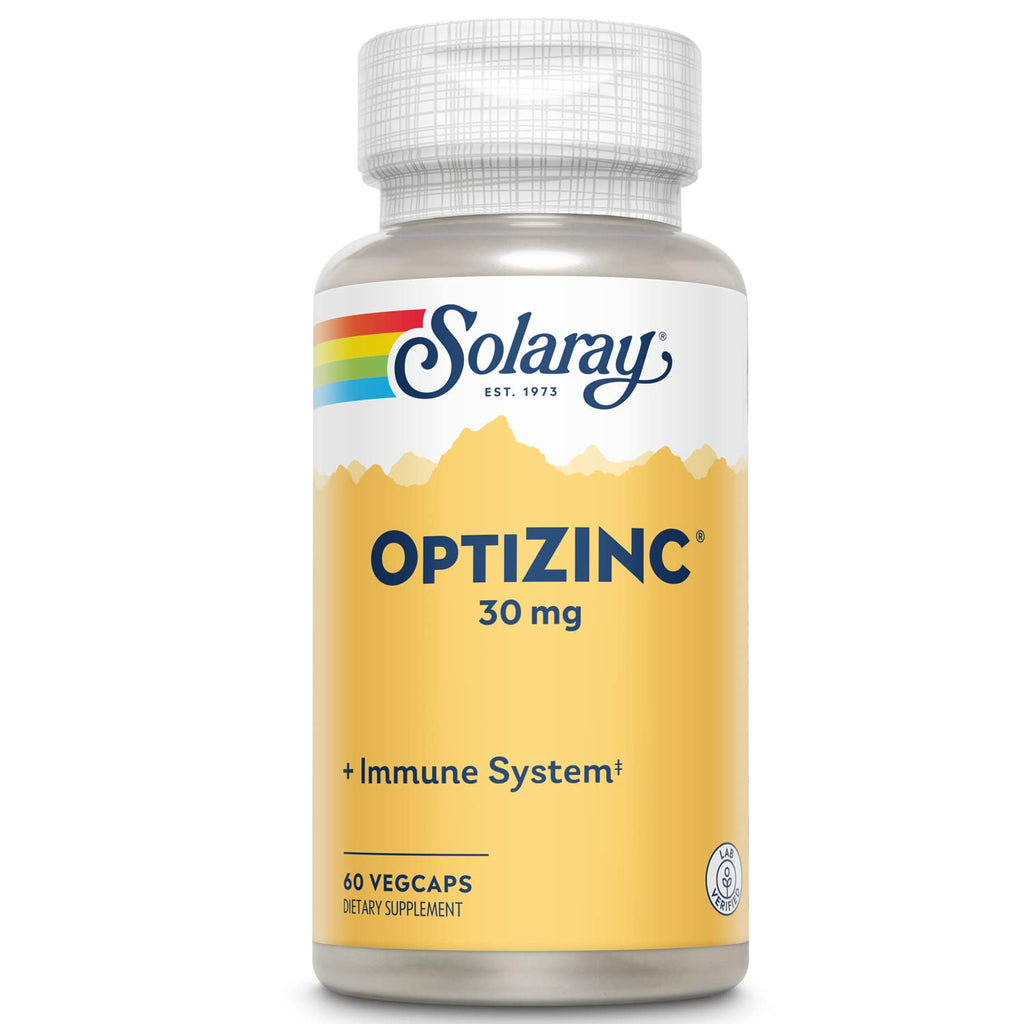 [Australia] - Solaray OptiZinc 30 mg, Supports Immune & Endocrine Systems & Cellular Health, with Methionine & B6, 60 Serv, 60 VegCaps 