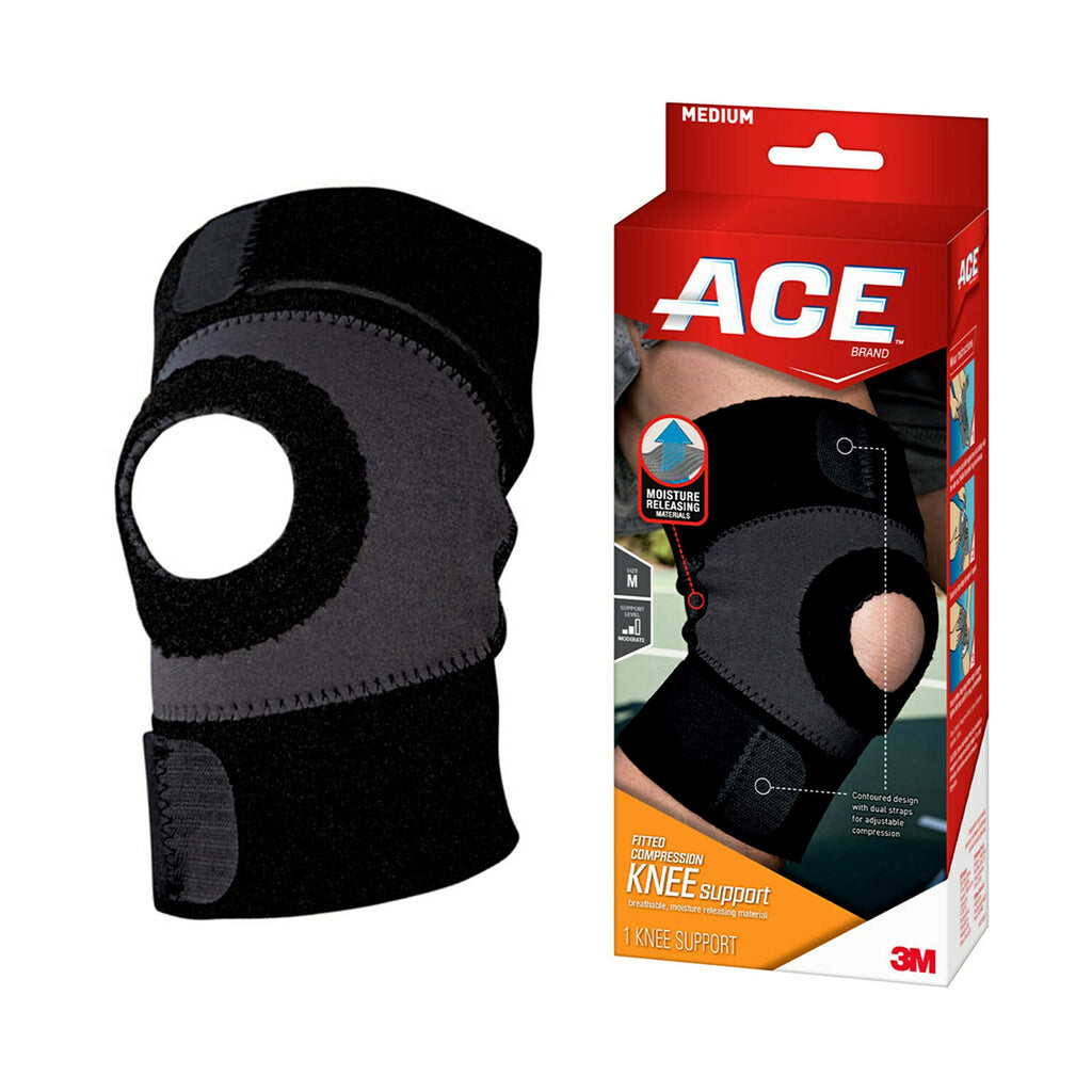 [Australia] - ACE Fitted Compression Knee Support Helps stabilize patella injuries, Medium,hbf-jjj-omgh-mh166 Medium (Pack of 1) 