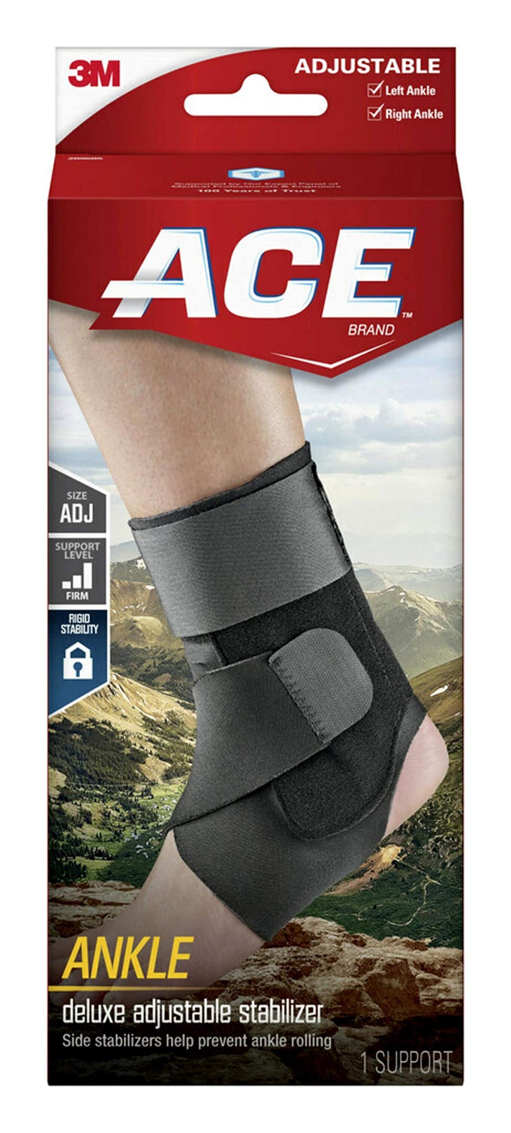 [Australia] - ACE Brand Deluxe Ankle Stabilizer, Adjustable, Black, 1/Pack Deluxe Stabilizer 
