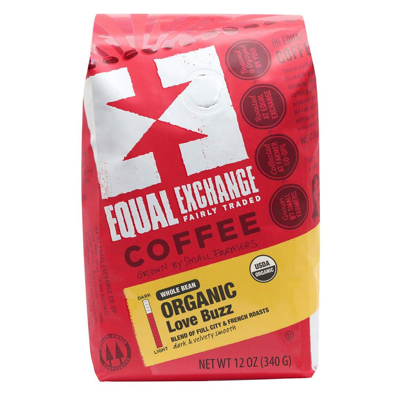 [Australia] - Equal Exchange Love Buzz Blend Organic Coffee Bean, 12-Ounce Package 12 Ounce (Pack of 1) 