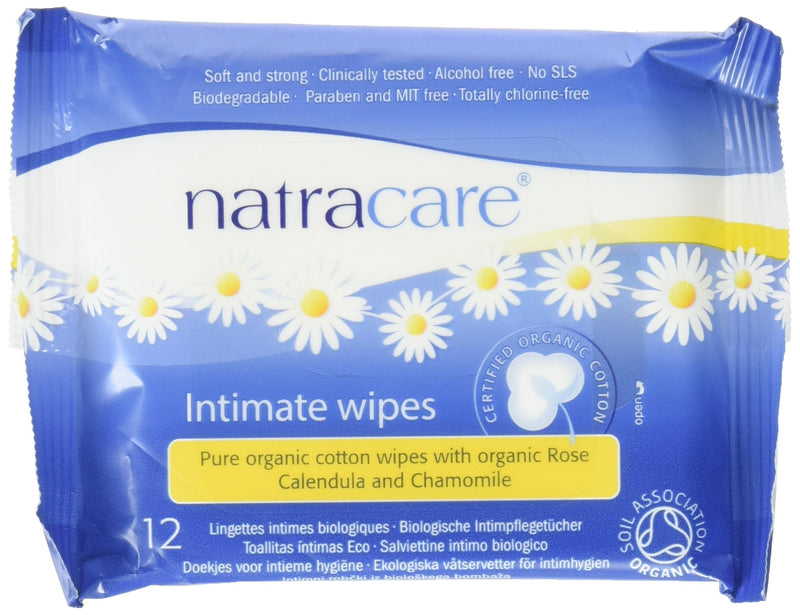 [Australia] - Natracare Organic Intimate Cotton Wipe - 12 Pack Value Size (144 Wipes Total) 12 Count 