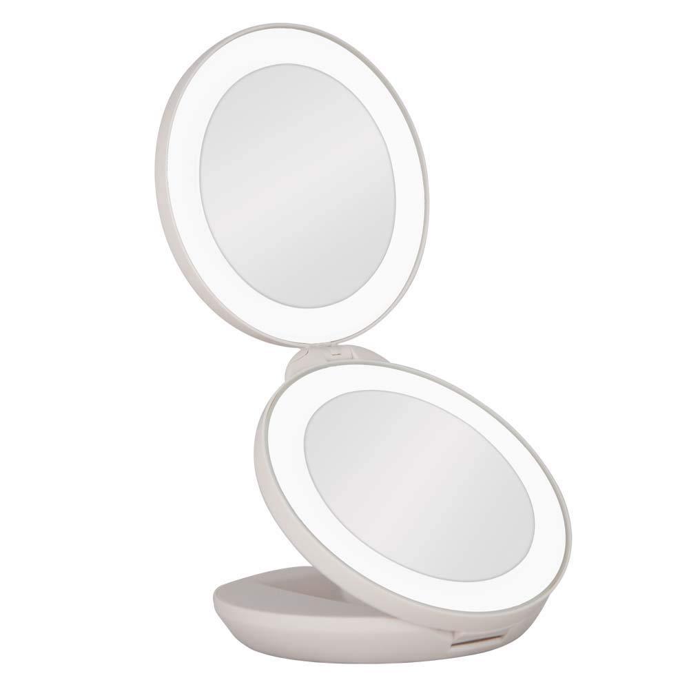 [Australia] - Zadro Dual LED Lighted 10X/1X Magnification Travel Mirror, White 
