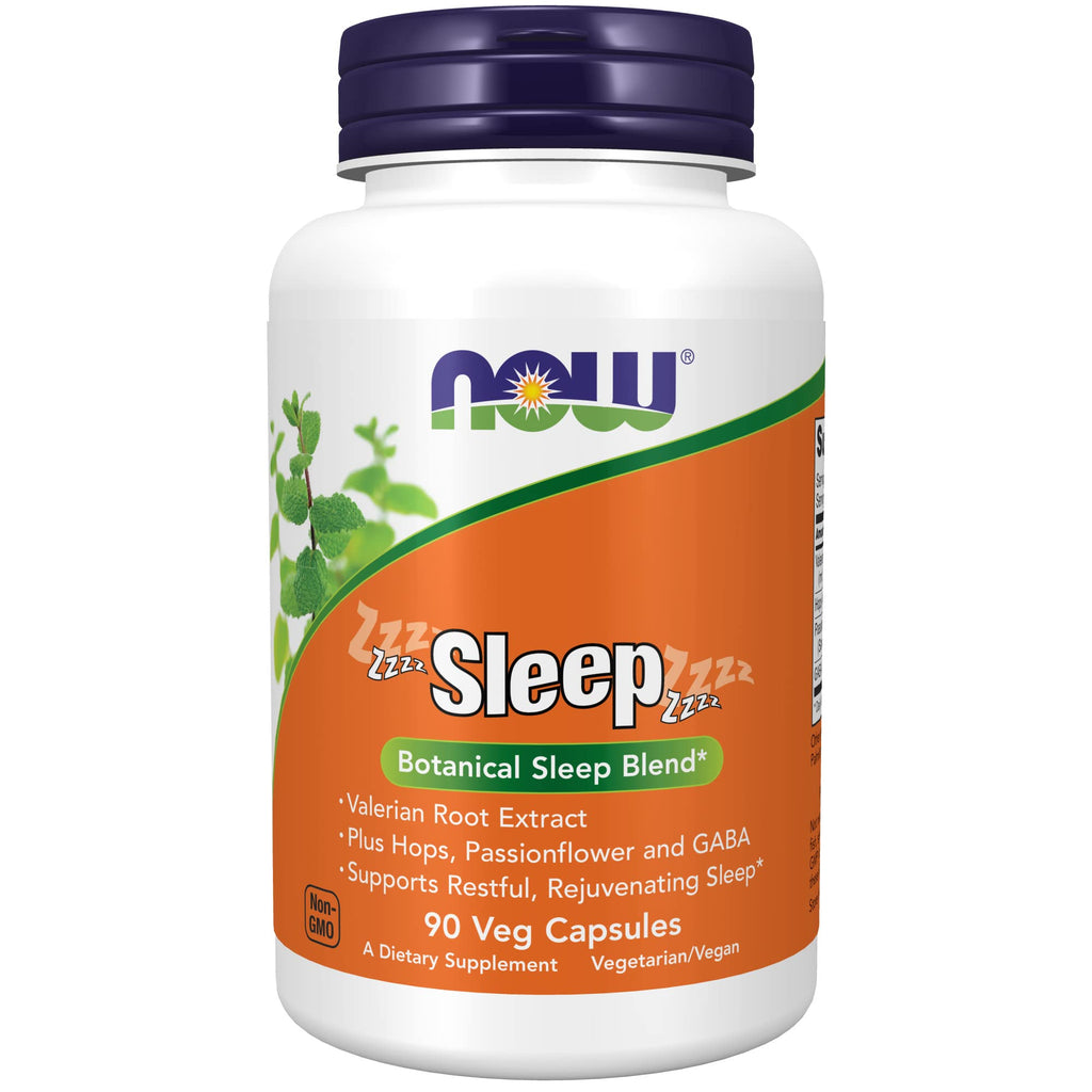 [Australia] - NOW Supplements, Sleep with Valerian Root Extract Plus Hops, Passionflower and GABA, Botanical Sleep Blend*, 90 Veg Capsules 