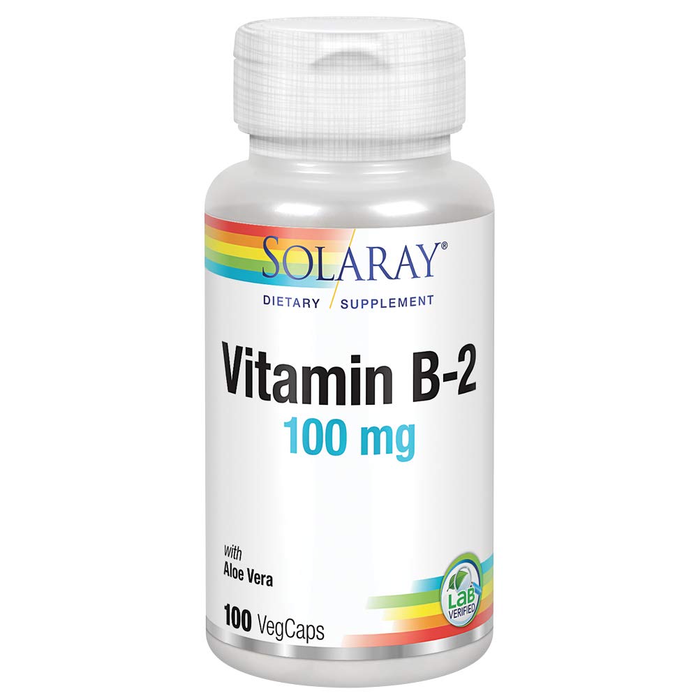 [Australia] - Solaray Vitamin B-2 Riboflavin 100 mg with Aloe Vera | Healthy Energy Metabolism, Skin, Hair & Nails | 100 CT 