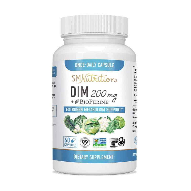 [Australia] - DIM Supplement 200mg - DIM Diindolylmethane Plus BioPerine 60-Day Supply of DIM for Estrogen Balance, Hormone Menopause Relief, Acne Treatment, PCOS, Bodybuilding DIM 200mg 