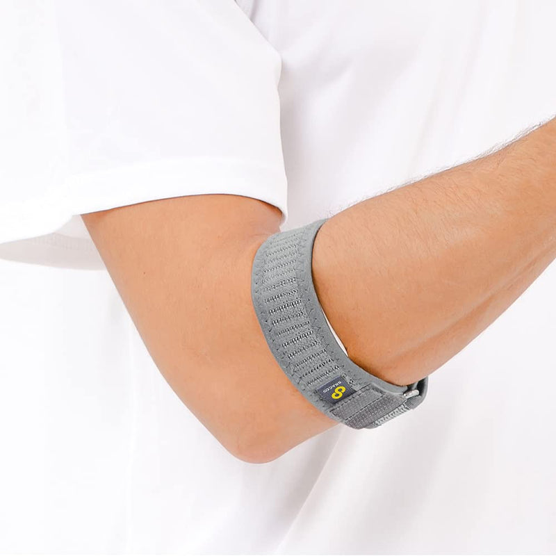 [Australia] - Bracoo Tennis-Golfer Elbow Strap, Quality Compression EVA Pad for Tendonitis, Muscle Strain Relief, EP40, One Size,Gray 