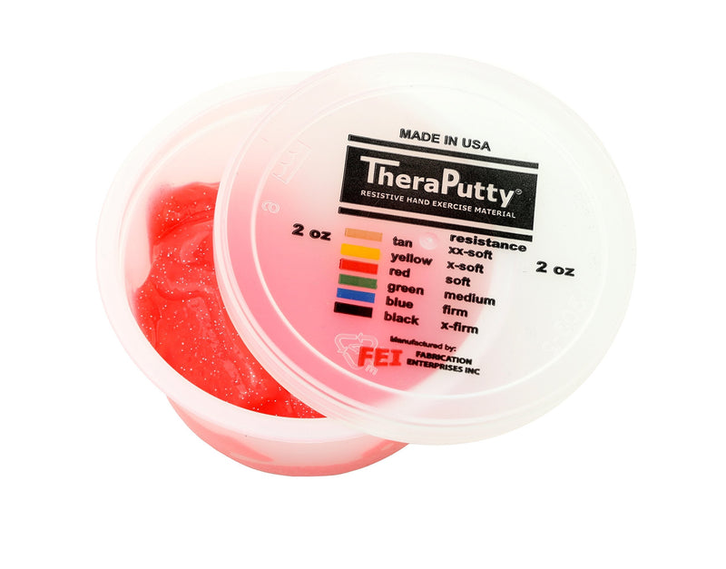 [Australia] - Cando - 316210 CanDo Sparkle Theraputty - 2 oz - Red - Soft 