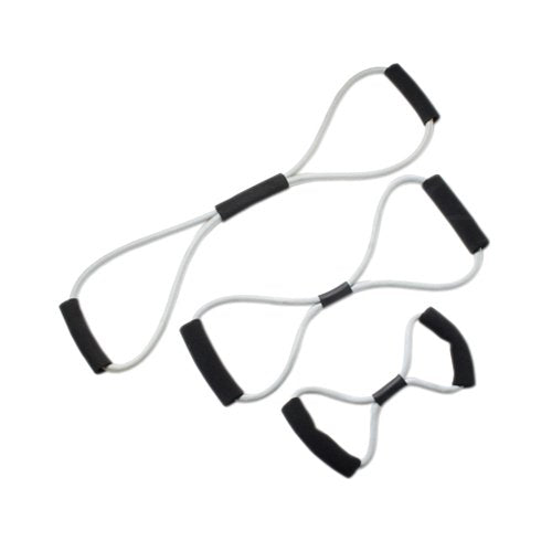 [Australia] - CanDo Bowtie Tubing Exerciser Full Body Set, Silver, 14/22/30 Inch 