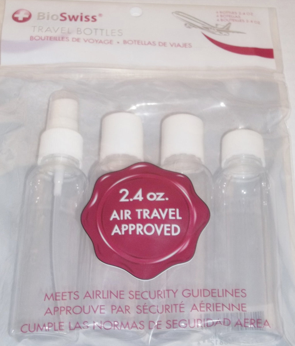 [Australia] - BioSwiss Clear Plastic Travel Bottles - 4 Ct. 
