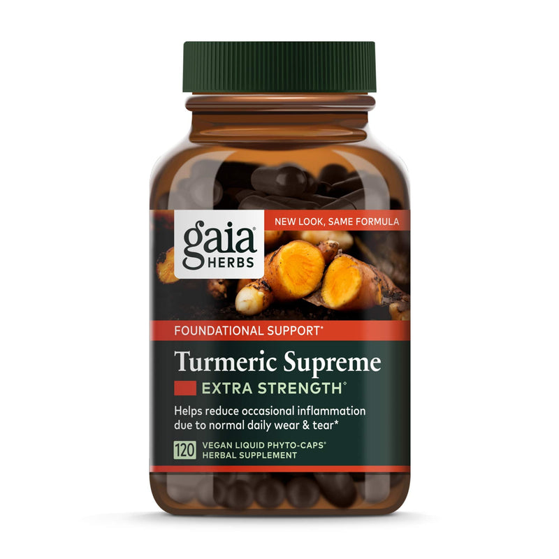[Australia] - Gaia Herbs Turmeric Supreme Extra Strength - Helps Reduce Occasional Inflammation from Normal Wear & Tear - with Turmeric & Black Pepper - 120 Vegan Liquid Phyto-Capsules (Up to 120-Day Supply) 120 Count (Pack of 1) Standard Packaging 