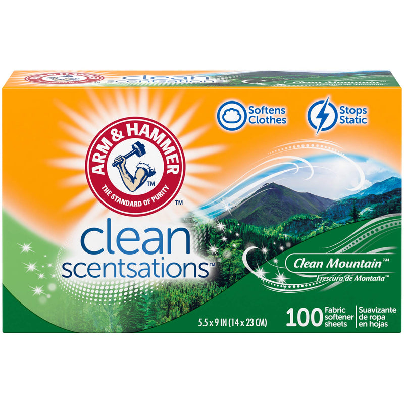 [Australia] - Arm & Hammer Fabric Softener Sheets, 100 sheets, Clean Mountain 