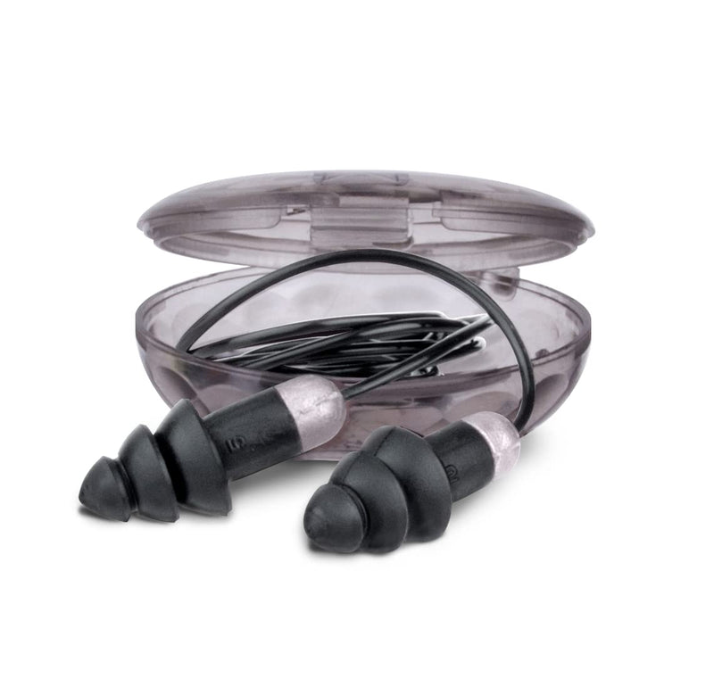 [Australia] - Flents Protechs Reusable Music Ear Plugs, Perfect For Concerts, Reduces Pressure And Background Noise, 1 Pair With Travel Size Case, Easy Use With Comfort Fit, NRR 27, Black, Made In The USA 