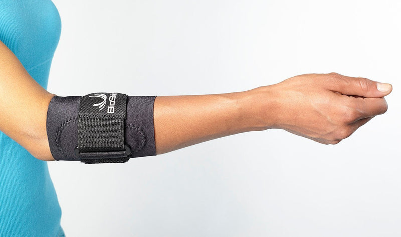 [Australia] - BIOSKIN Hypoallergenic Elbow Band with Compression Pad and Supportive Strap for Pain Relief from Tennis Elbow and Golfer's Elbow (Large) Large (Pack of 1) 