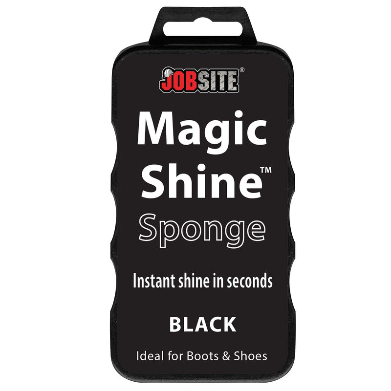 [Australia] - JOB SITE Instant Express Leather Boot & Shoe Shine Sponge - Black Black - 1 Pack 