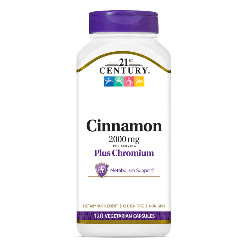 [Australia] - 21St Century Cinnamon Plus Chromium Vegetarian Capsules, 120 Count 