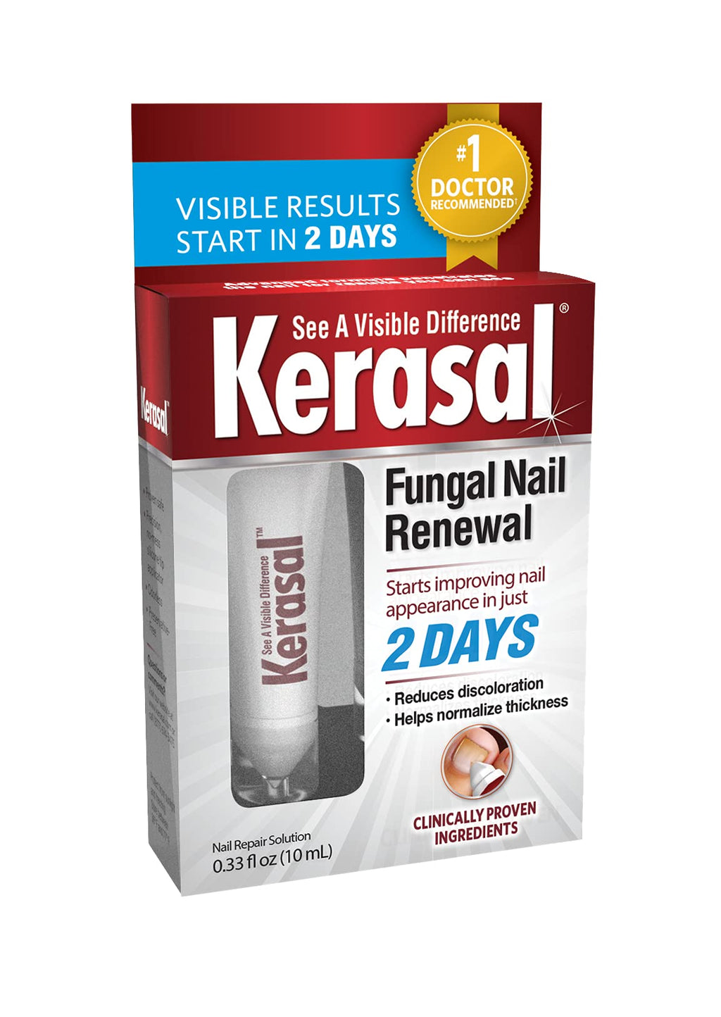 [Australia] - Kerasal Nail Renewal, Restores Appearance of Discolored or Damaged Nails, 0.33 fl oz (Packaging May Vary) Fungal Nail Renewal 0.33 Fl Oz (Pack of 1) 