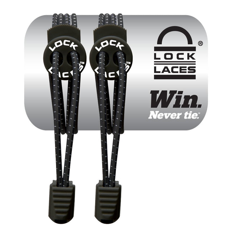 [Australia] - Lock Laces - Elastic No Tie Shoelaces, One Size Fits All, for Kids and Adults, Elastic No Tie Shoe Laces Black 