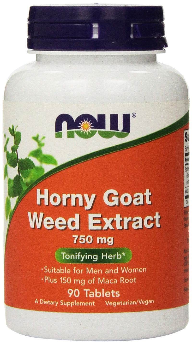 [Australia] - NOW Foods Horny Goat Weed 750 Mg 90-Tablets 