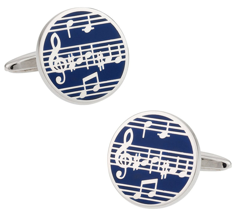 [Australia] - Cuff-Daddy Music Note Musical Cufflinks in Enamel with Presentation Box 