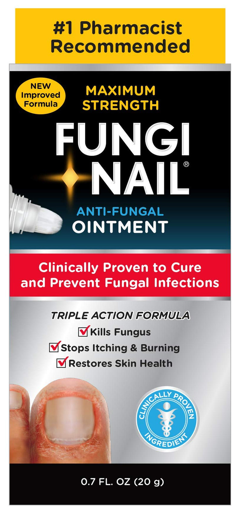 [Australia] - Fungi Nail Anti-Fungal Ointment, Kills Fungus That Can Lead to Nail & Athlete’s Foot with Tolnaftate & Clinically Proven to Cure Infections, Natural Color, 0.7 Fl Oz 