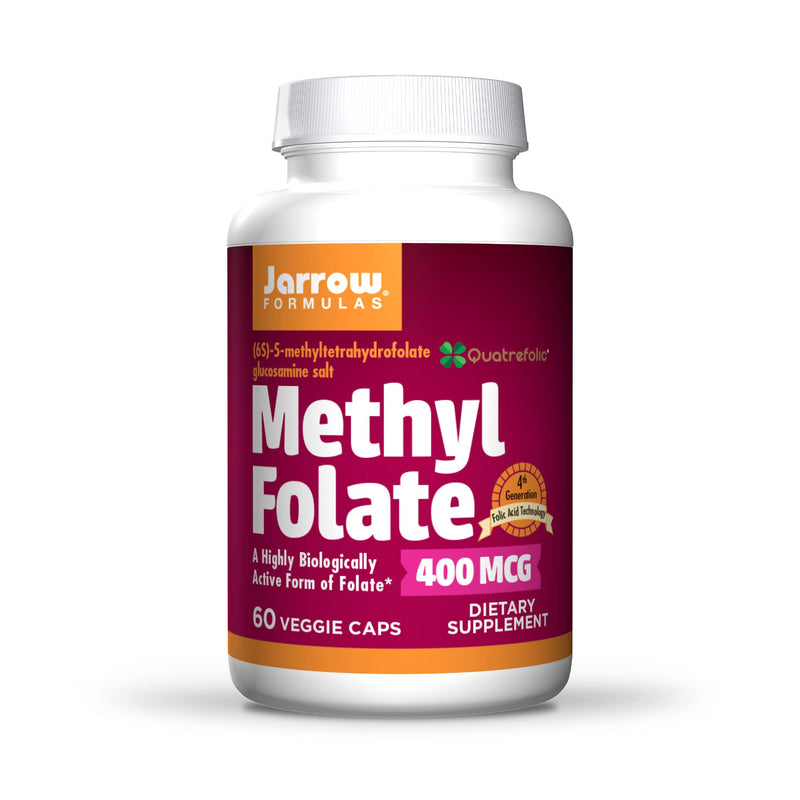 [Australia] - Jarrow Formulas Methyl Folate 400 mcg - 60 Veggie Caps - Highly Biologically Active Form of Folate - 4th Generation Folic Acid Technology - 60 Servings 60 Count (Pack of 1) 
