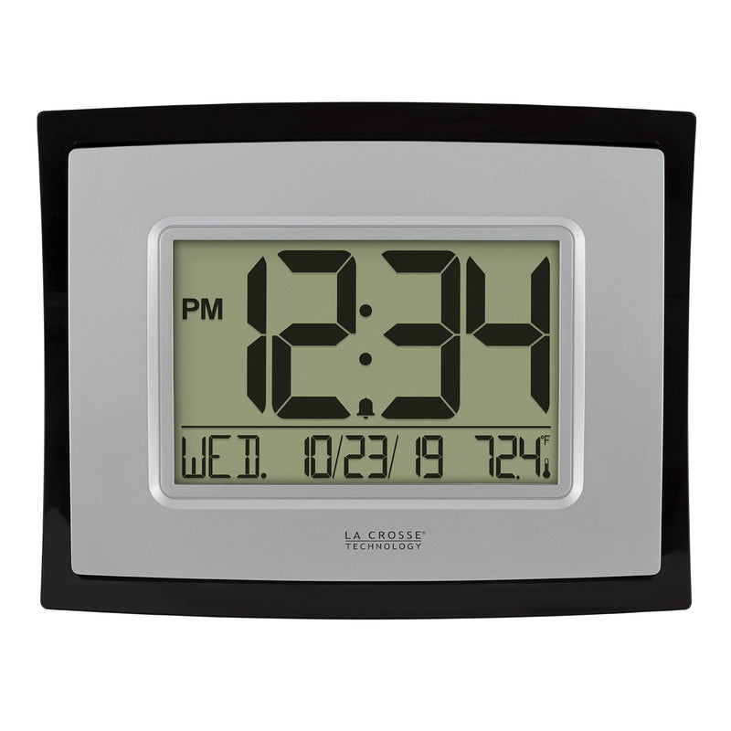 [Australia] - La Crosse Technology WT-8002U Digital Wall Clock Silver, Black 