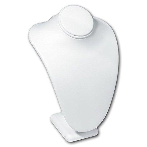 [Australia] - White Leather Jewelry Display Necklace Stand ~ 11" Tall 
