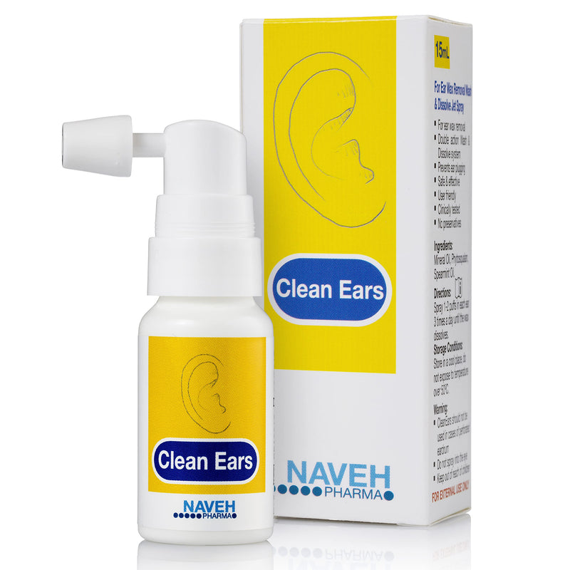 [Australia] - Naveh Pharma CleanEars Earwax Removal Kit Spray Ear Wax Softener Ear Candles Cleaner Ear Irrigation and Wax Dissolution – All-Natural Patented Formula – Nonirritant – for Kids and Adults (0.5 Fl Oz) 0.5 Fl Oz 
