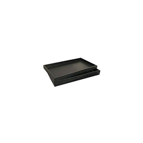 [Australia] - Black Leather Wrapped Jewelry Display Tray ~ 14 3/4" x 8 1/4" x 1 1/2" 