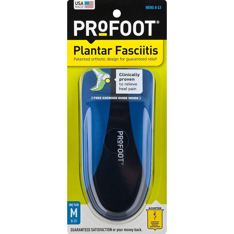 [Australia] - ProFoot Orthotic Insoles for Plantar Fasciitis & Heel Pain, Men's 8-13, 1 Pair 1 Pair (Pack of 2) 
