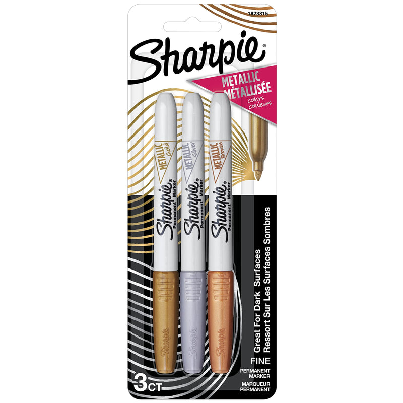 [Australia] - Sharpie Metallic Permanent Markers, 3 Count 3-count - Assorted 
