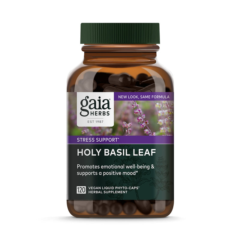 [Australia] - Gaia Herbs Holy Basil Leaf - Helps Sustain a Positive Mindset and Balance in Times of Stress - an Adaptogenic Ayurvedic Herb - 120 Vegan Liquid Phyto-Capsules (60-Day Supply) 120 Count (Pack of 1) Standard Packaging 