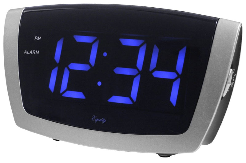 [Australia] - Equity by La Crosse 75904 LED Blue Digit Alarm Clock with USB Charging Port, Black 