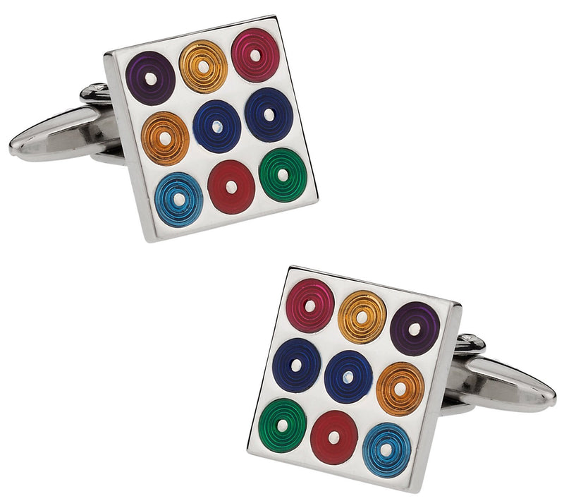 [Australia] - Cuff-Daddy Multi-Color Turntables Cufflinks with Presentation Box 