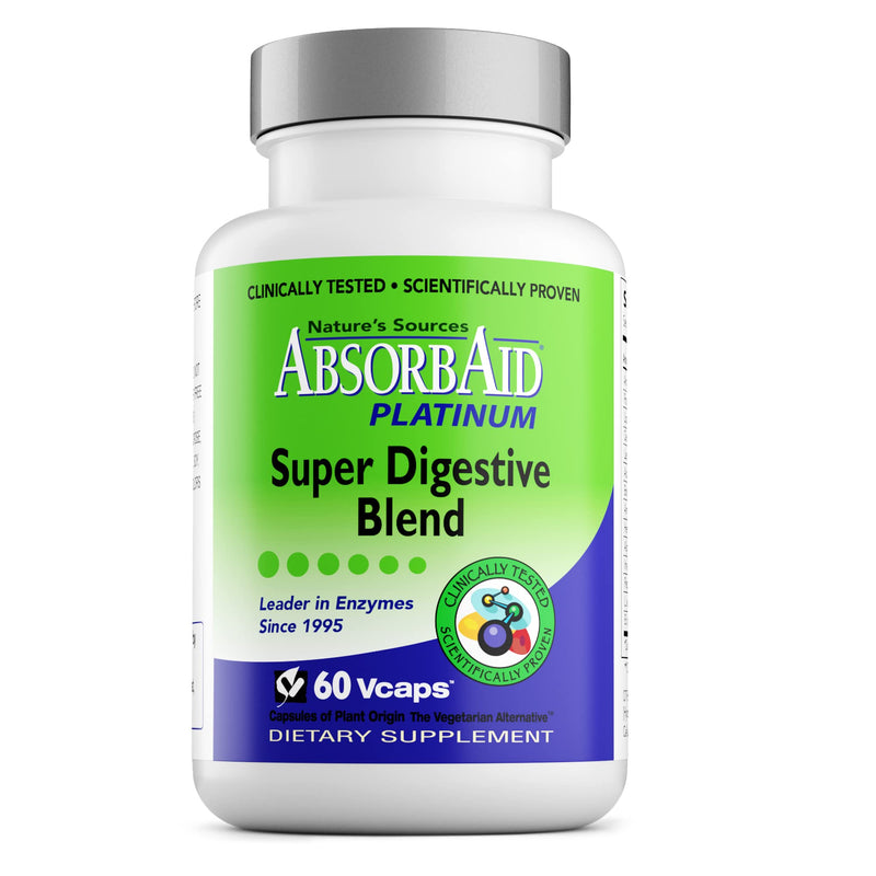 [Australia] - AbsorbAid Platinum Digestive Enzyme Support 60 vCaps, 12 Digestive Enzymes Plus 2 Probiotics for Maximum Relief! 