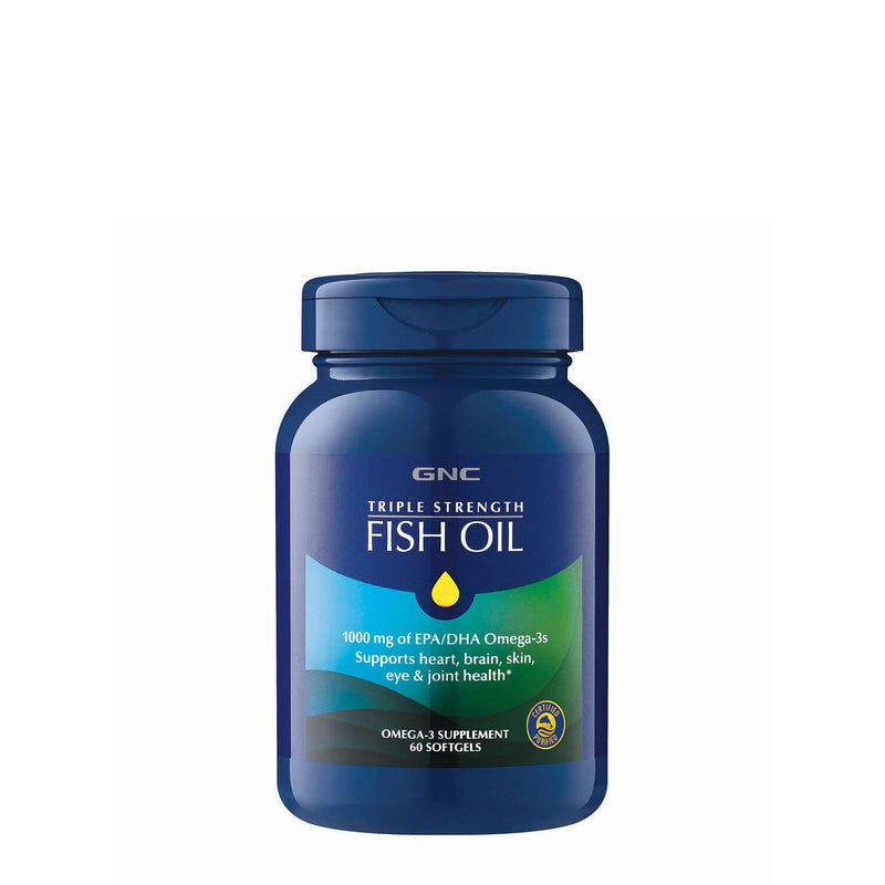 [Australia] - GNC Triple Strength Omega 3 Fish Oil 1000mg, 60 Count, Supports Joint, Skin, Eye, and Heart Health 60 Servings (Pack of 1) 