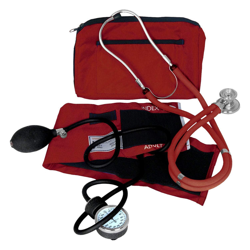 [Australia] - Dixie EMS Blood Pressure and Sprague Stethoscope Kit - Burgundy 