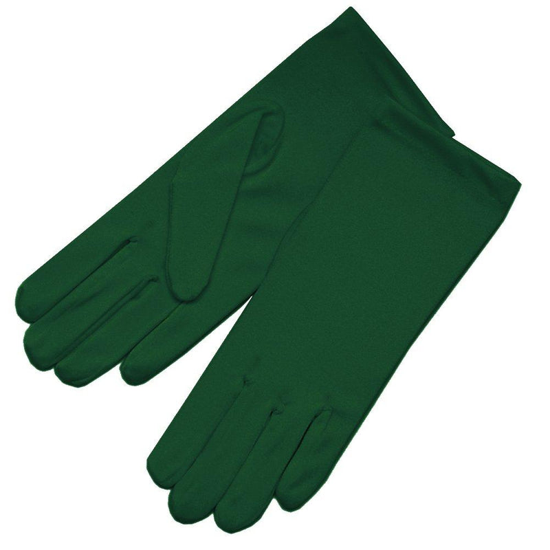 [Australia] - ZAZA BRIDAL 4-Way Stretch Matte Satin Dress Gloves Wrist Length 2BL Hunter Green 