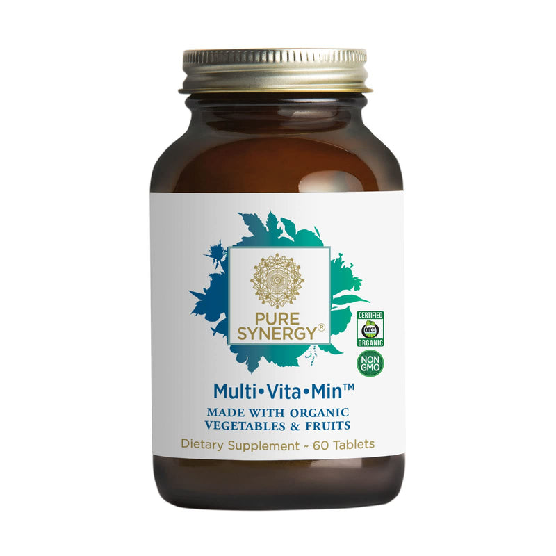 [Australia] - Pure Synergy Multi•Vita•Min | 60 Tablets | Made with Organic Ingredients | Non-GMO | Daily Multivitamin Made with Organic Vegetables and Fruits 