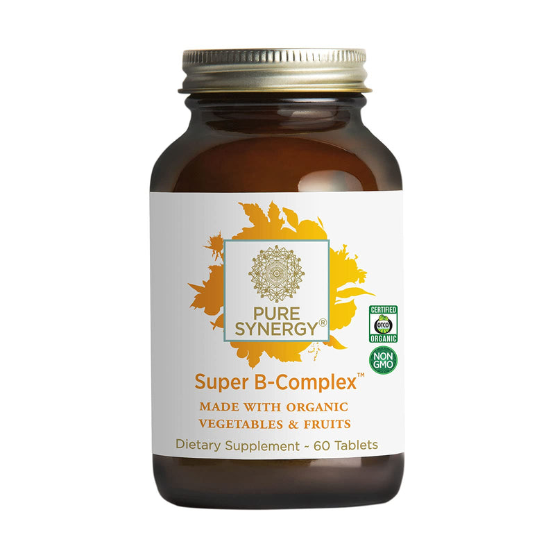 [Australia] - Pure Synergy Super B-Complex | 60 Tablets | Made with Organic Ingredients | Non-GMO | Made with Organic Veggies and Fruits and B Vitamins 
