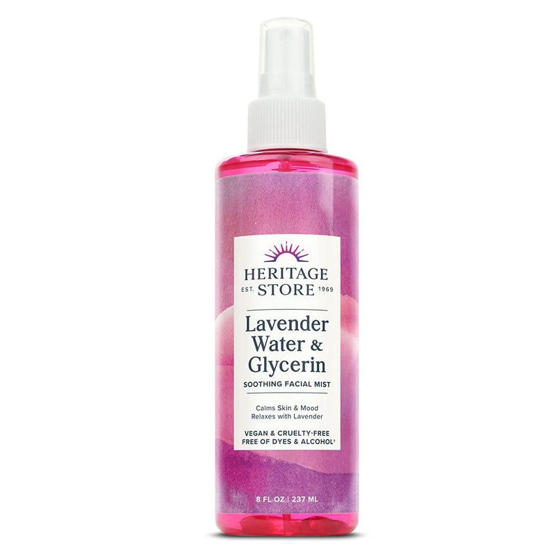 [Australia] - Heritage Store Lavender Water & Glycerin Soothing Facial Mist | Calms Skin & Mood | Refreshes & Hydrates | Vegan | 8oz 