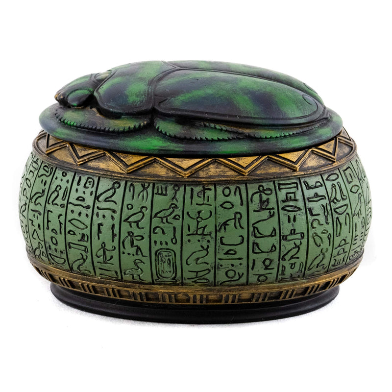 [Australia] - Top Collection 4" Hand Painted Resin Egyptian Scarab Jewelry Box 